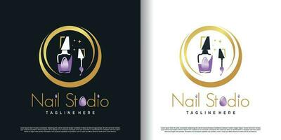 nagel Pools logo icoon met creatief en uniek concept premie vector