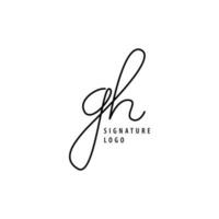 gh eerste gebaseerd vector logo. handschrift en handtekening vector logo. geschikt voor mode, cosmetica, vrouw, bedrijf, bruiloft, uitnodiging, en merk.