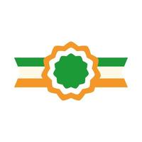 gelukkig onafhankelijkheidsdag india label en lint vlag kleur insignes platte stijlicoon vector