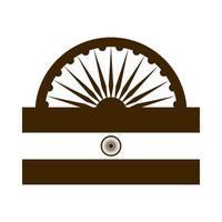 gelukkige onafhankelijkheidsdag india ashoka wiel vlag trots embleem silhouet stijlicoon vector