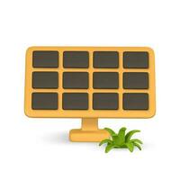 3d realistisch zonne- macht station paneel. groen en alternatief eco energie concept. vector illustratie