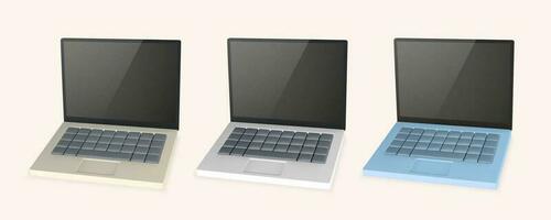 3d realistisch laptop met blanco scherm Aan licht achtergrond. vector illustratie