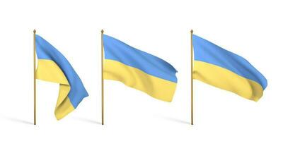 realistisch Oekraïne vlag Aan wit bakgrond. vector illustratie