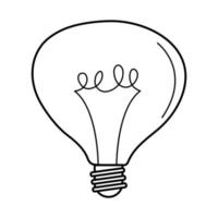 elektrische gloeilamp ronde lamp eco idee metafoor geïsoleerd pictogram lijnstijl vector