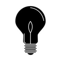 elektrische gloeilamp ronde lamp eco idee metafoor geïsoleerd pictogram silhouet stijl vector