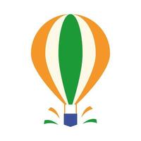 gelukkige onafhankelijkheidsdag india hete luchtballon met vlag platte stijlicoon vector