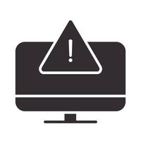 waarschuwingspictogram computer waarschuwing fout symbool aandacht gevaar uitroepteken voorzorgsmaatregel silhouet stijl ontwerp