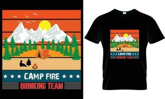 landschap t overhemd ontwerp. camping ,uniek, typografie, berg en buitenshuis t-shirt ontwerp. vector