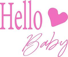 Hallo baby blozen roze teken schoonschrift vector