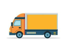 levering of lading vrachtauto geïsoleerd Aan wit achtergrond. vrachtauto met aanhangwagen vlak vector