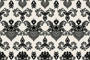 ikat romance etnisch Pauw tribal naadloos patroon voor behang, decoratie, stof en textiel, achtergrond, tapijt. vector