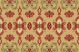 ikat romance etnisch Pauw tribal naadloos patroon voor behang, decoratie, stof en textiel, achtergrond, tapijt. vector