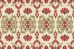 ikat romance etnisch Pauw tribal naadloos patroon voor behang, decoratie, stof en textiel, achtergrond, tapijt. vector