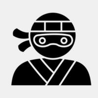 icoon ninja. Japan elementen. pictogrammen in glyph stijl. mooi zo voor afdrukken, affiches, logo, advertentie, infografieken, enz. vector