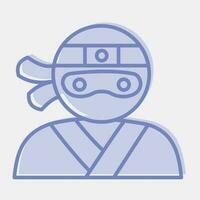 icoon ninja. Japan elementen. pictogrammen in twee toon stijl. mooi zo voor afdrukken, affiches, logo, advertentie, infografieken, enz. vector