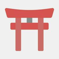 icoon torii poort. Japan elementen. pictogrammen in vlak stijl. mooi zo voor afdrukken, affiches, logo, advertentie, infografieken, enz. vector