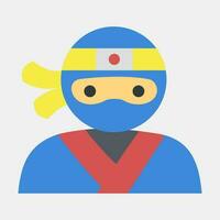 icoon ninja. Japan elementen. pictogrammen in vlak stijl. mooi zo voor afdrukken, affiches, logo, advertentie, infografieken, enz. vector