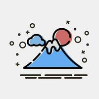 icoon fuji berg. Japan elementen. pictogrammen in mbe stijl. mooi zo voor afdrukken, affiches, logo, advertentie, infografieken, enz. vector