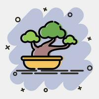 icoon bonsai. Japan elementen. pictogrammen in grappig stijl. mooi zo voor afdrukken, affiches, logo, advertentie, infografieken, enz. vector