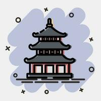 icoon pagode. Japan elementen. pictogrammen in grappig stijl. mooi zo voor afdrukken, affiches, logo, advertentie, infografieken, enz. vector