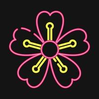 icoon sakura Pruim bloesem. Japan elementen. pictogrammen in neon stijl. mooi zo voor afdrukken, affiches, logo, advertentie, infografieken, enz. vector