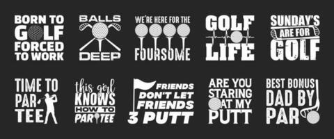 golf t overhemd ontwerp bundel, vector golf t overhemd ontwerp, golfen shirt, golf typografie t overhemd ontwerp verzameling
