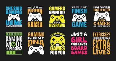 gaming t overhemd ontwerp bundel, vector gaming t overhemd ontwerp, gamer shirt, gaming wijnoogst t overhemd ontwerp verzameling