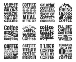 koffie t overhemd ontwerp bundel, vector koffie t overhemd ontwerp, koffie shirt, koffie typografie t overhemd ontwerp verzameling