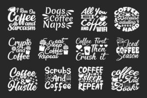 koffie t overhemd ontwerp bundel, vector koffie t overhemd ontwerp, koffie shirt, koffie typografie t overhemd ontwerp verzameling