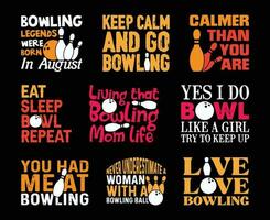 bowling t overhemd ontwerp bundel, vector bowling t overhemd ontwerp, bowling shirt, bowling typografie t overhemd ontwerp verzameling