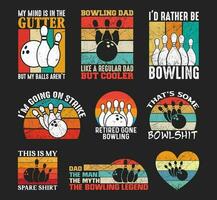 bowling t overhemd ontwerp bundel, vector bowling t overhemd ontwerp, bowling shirt, bowling wijnoogst overhemd ontwerp verzameling