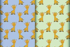 schattig giraffe welp vector illustratie patroon met pastel kleuren voor het drukken