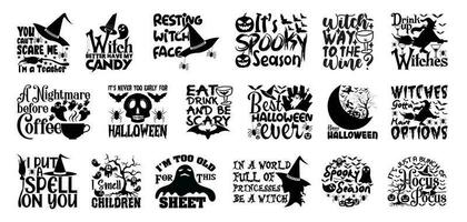 halloween t overhemd ontwerp bundel, citaten over halloween, halloween t shirt, halloween typografie t overhemd ontwerp verzameling vector