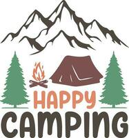 camping t overhemd ontwerp, ontwerp bestanden vector