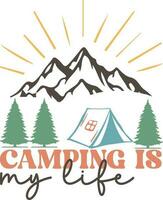 camping t overhemd ontwerp, ontwerp bestanden vector