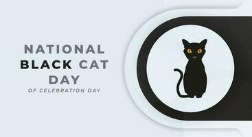 nationaal zwart kat dag viering vector ontwerp illustratie voor achtergrond, poster, banier, reclame, groet kaart