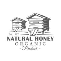 wijnoogst honing etiket vector