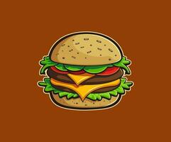 hamburger met kaas, vlees, salade vector illustratie