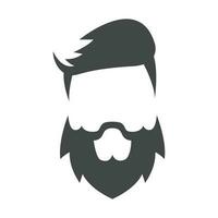 silhouet gezicht Mens koel met baard snor logo ontwerp vector grafisch symbool icoon teken illustratie creatief idee pro vector