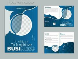 creatief modern tweevoudig bedrijf brochure ontwerp vector