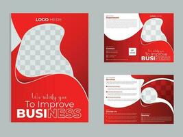 creatief modern tweevoudig bedrijf brochure ontwerp vector