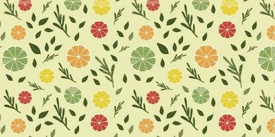 patroon met citrusvruchten, naadloos achtergrond met fruit, vector illustratie in vlak stijl stijl