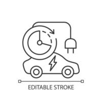 lineaire pictogram oplaadtijd vector