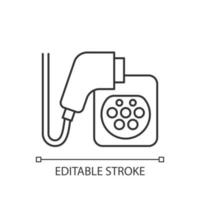 ev oplaadconnectoren lineair pictogram vector