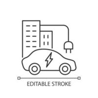 opladen op het werk lineair pictogram vector