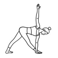 yoga houding in tekenfilm tekening stijl vector