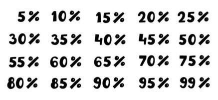 hand- gemaakt 20 procent uit zwart inkt korting logo speciaal aanbod belettering. vector ontwerp illustratie in tekenfilm vlak tekening stijl geïsoleerd Aan wit achtergrond. voor web plaats, banier, coupon, poster.