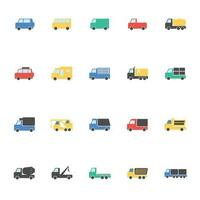 vervoer vlak iconen, vrachtwagen iconen, commercieel busje pictogrammen .vector illustratie vector