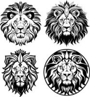 leeuw hoofd logo vector stencil reeks