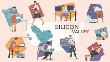 silicium vallei composities reeks vector